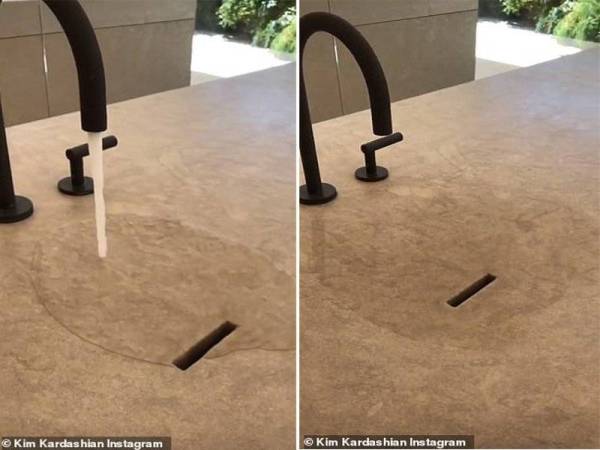 Sinki yang menimbulkan persoalan di kalangan pengikit Kim. - Foto Instagram Kim Kardashian