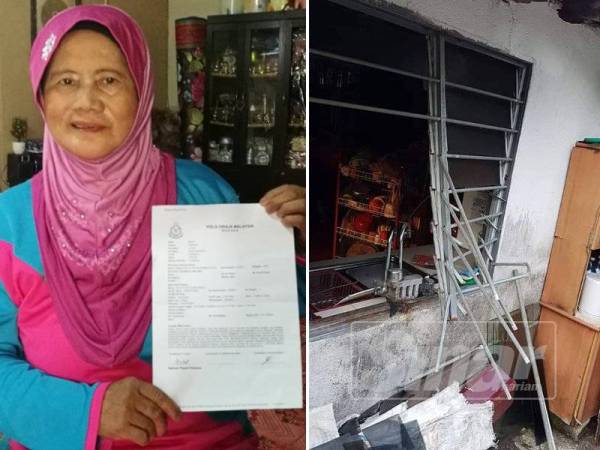 Bechik menunjukkan laporan polis kejadian pecah rumah yang berlaku di rumahnya di Kampung Tampok.