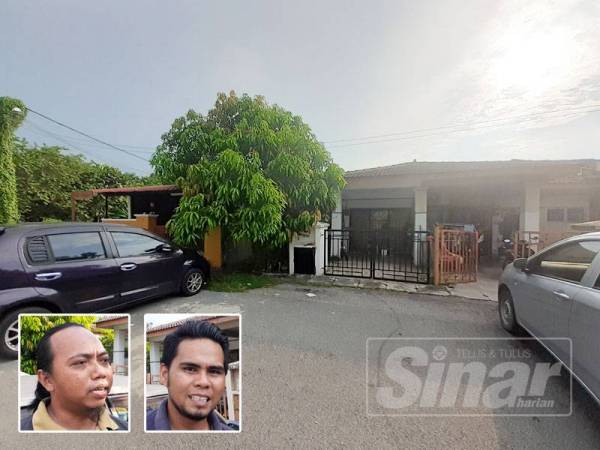 Rumah Mohd Syaril bersama isteri dan anaknya di Taman Meru Jaya. Gambar kecil: Firdaus dan Syarifuddin