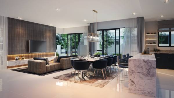 
Reesia mempunyai kawasan dan ruang tamu yang dibina besar.