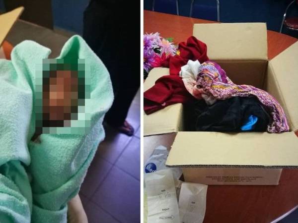 Bayi perempuan yang ditemukan masih bertali pusat di hadapan pagar sebuah rumah di Lukut semalam.