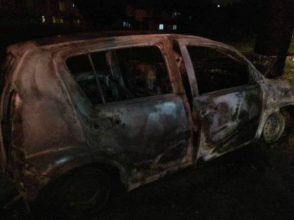 Kebakaran menyebabkan kereta jenis Perodua Myvi musnah hampir 90 peratus. - Foto Jabatan Bomba dan Penyelamat Selangor