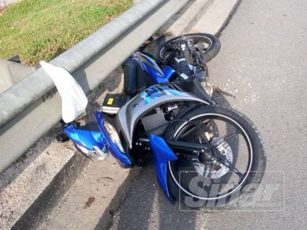 Motosikal ditunggang mangsa.