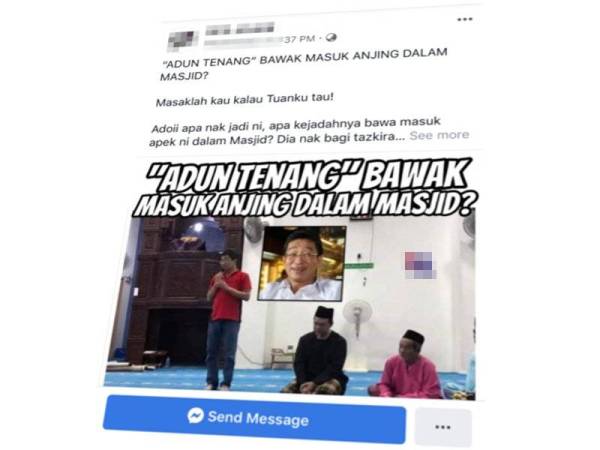 Laman facebook yang didakwa memfitnah Hok Liong.