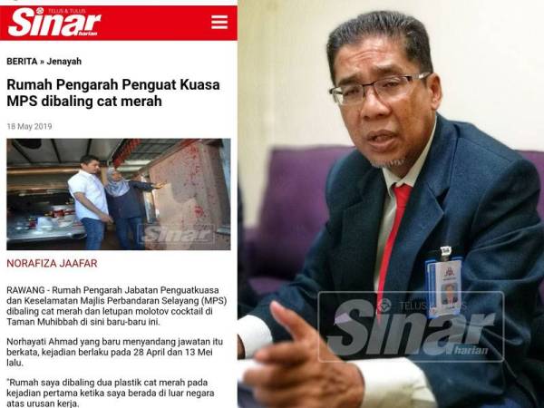 Laporan Sinar Harian susulan kejadian rumah Norhayati di Taman Muhibbah Rawang disimbah cat dan dibaling molotov coctail 13 Mei dan 28 April lalu. Gambar kanak: Juhari
