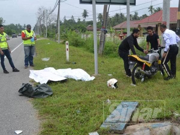 Kemalangan yang meragut nyawa pemandu lori di Jalan Kuala Lumpur - Kota Bharu hari ini.