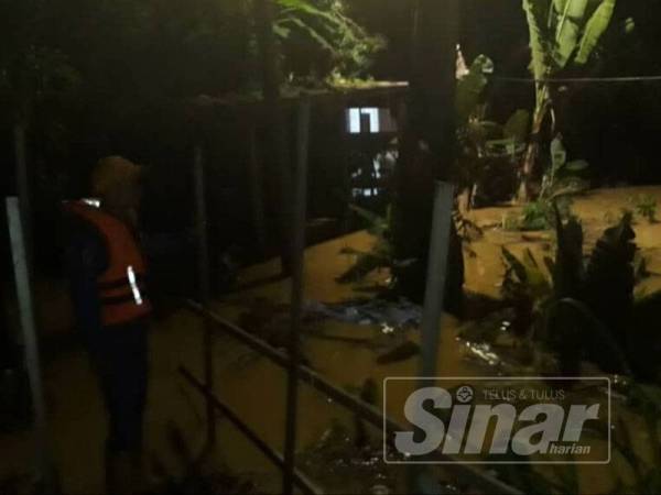 Keadaan banjir di Kampung Klah Baru.
