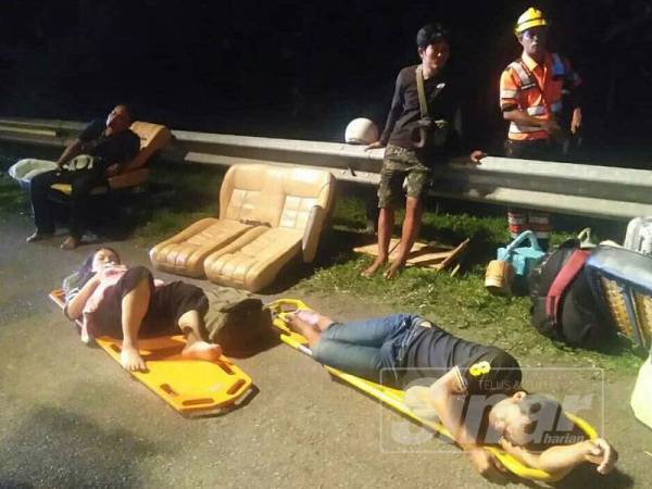 Keadaan mangsa yang cedera selepas terlibat dalam kemalangan berkenaan.