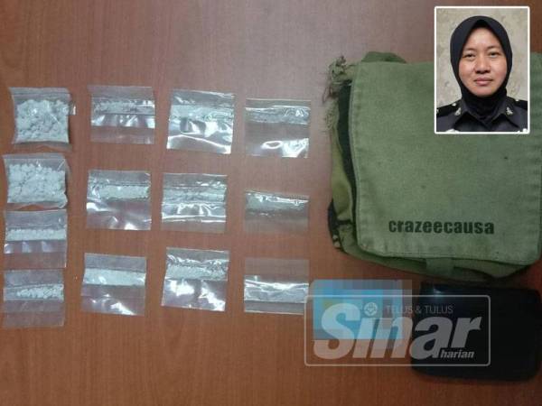 Antara dadah yang dirampas dalam serbuan itu. Gambar kecil: Haslah