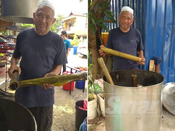 Husni bersama dapur khas ala tong dram yang diubahsuai khas untuk memasak lemang dalam tempoh singkat berbanding biasa.