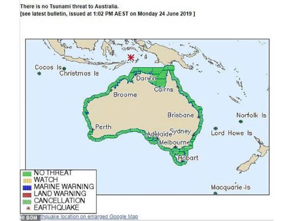 Kawasan gempa menggegarkan beberapa kawasan di utara Australia.