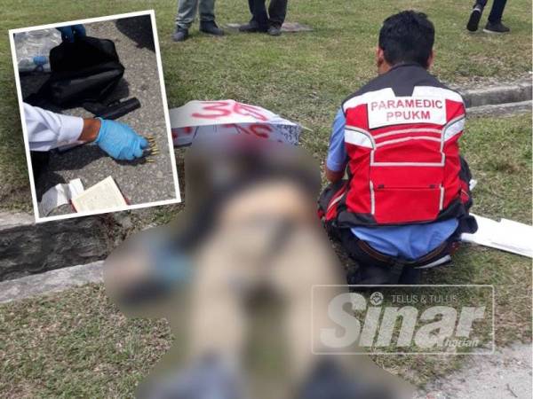 Pistol yang ditemui bersama mangsa.