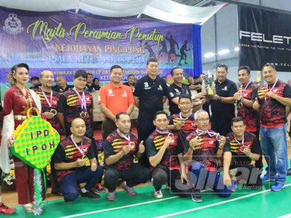IPD Ipoh merangkul kejuaraan berpasukan pada Kejohanan Ping Pong Piala Ketua Polis Perak 2019.