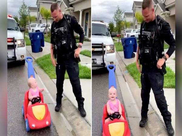 Video Alex Kipp menahan anak perempuannya yang berusia 10 bulan kerana 'memandu' di laluan salah menjadi tular.