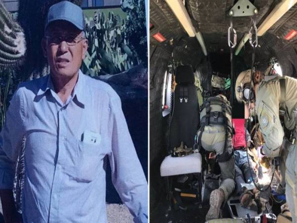 Eugene Jo ditemukan selamat dan diterbangkan ke hospital oleh anggota penyelamat. - Foto ktla.com
