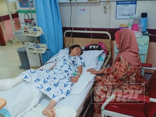 Nurbasheera Qaseh Damia menerima rawatan lanjut di Hospital Raja Perempuan Zainab II (HRPZ II).