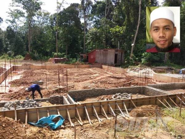 Keadaan surau yang masih dalam proses lima peratus pembinaannya.