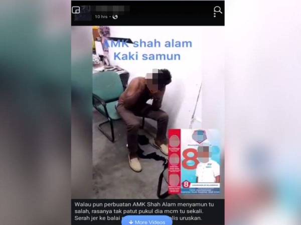 Klip video memaparkan seorang lelaki didakwa ahli AMK dipukul selepas ditangkap melakukan kegiatan samun.
