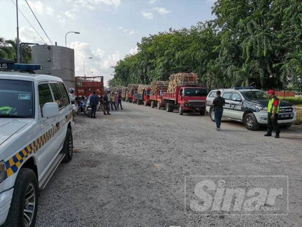 Jabatan Perhutanan Kedah bersama PDRM dan JPJ Kedah mengesan lori mengesan lori muatan getah melakukan kesalahan dalam Operasi Penguatkuasaan Hutan di Pokok Sena, semalam.
