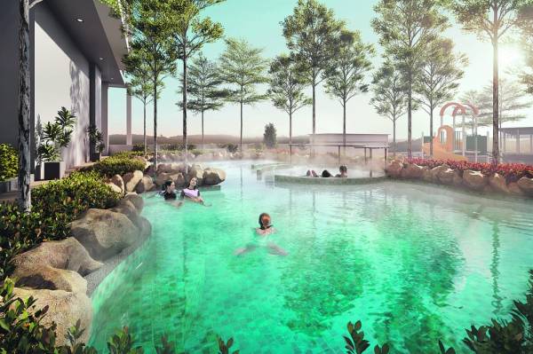 
Kolam renang yang mengintegrasikan kolam air panas semula jadi di Sunway Onsen Suite.