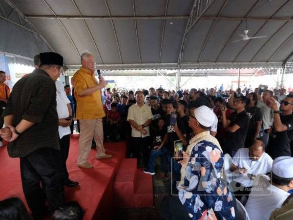 Najib ketika berucap pada program Santai Petang bersama Bossku di Kuala Nerang, hari ini.