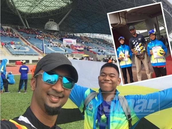 Supparamani bersama salah seorang atlet olahraga yang dilatihnya.