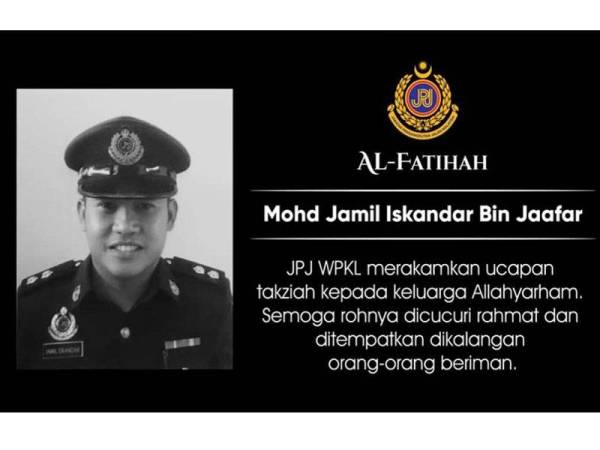 Facebook rasmi JPJ berkongsi perkhabaran sedih itu beberapa jam selepas kejadian.