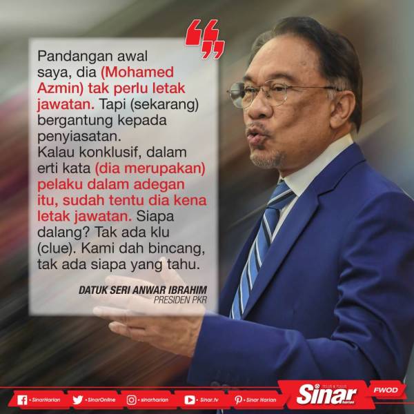 Azmin perlu letak jawatan jika video intim sahih