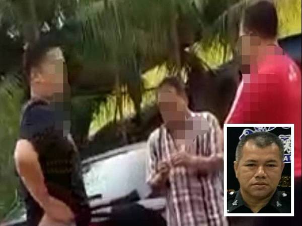 Polis kini memburu dua lelaki yang menyerang seorang guru dalam kawasan sekolah, semalam. (Gambar kecil: Nik Aminudin)