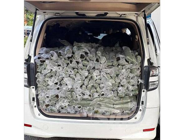 Toyota Vellfire berisi ketum yang berjaya dirampas polis Jeli di Kampung Lakota di sini minggu lalu.