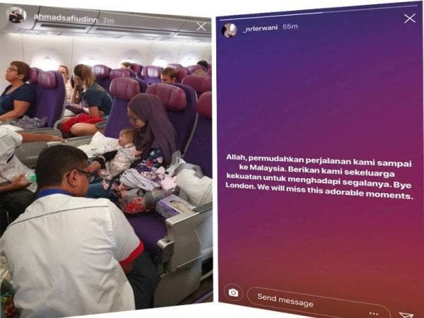 Perkongsian ibu bapa Ainul mengenai berita gembira kepulangan mereka di laman sosial Instagram.
