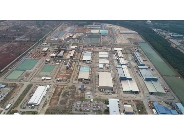 Gambar dari atas lokasi kawasan perindustrian Lynas Malaysia.