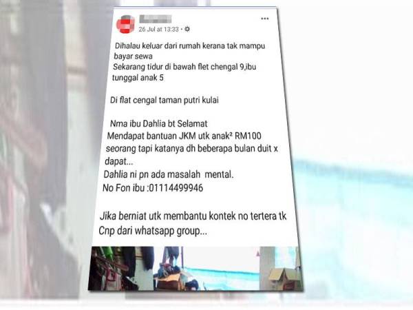 Kisah Dahlia yang tular di media sosial.
