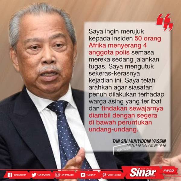 KDN kutuk tindakan warga Afrika serang polis
