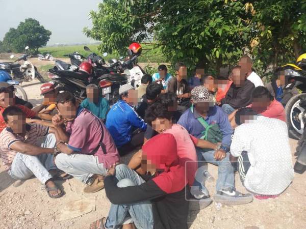 Antara penagih dadah yang ditahan dalam Ops Ice Breaker semalam.