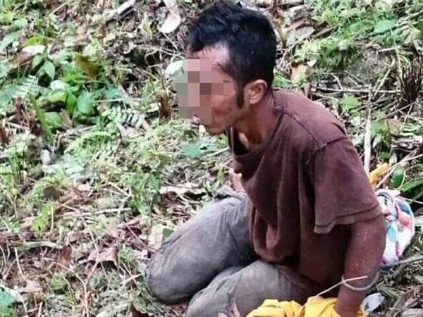 Suspek diikat dan dibelasah penduduk kampung namun berjaya melarikan diri.