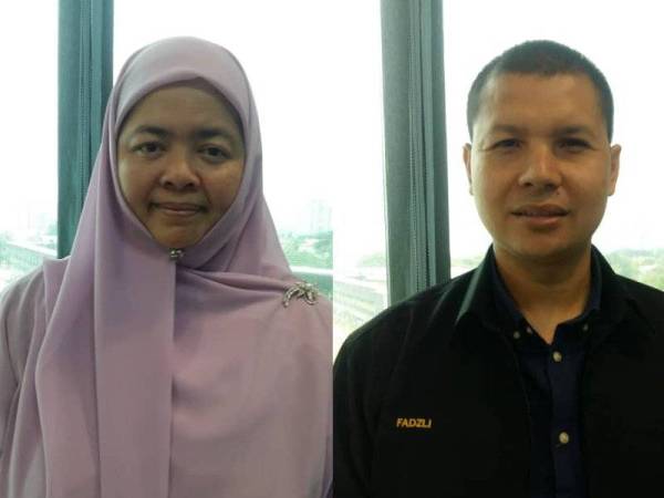 Mastura (kiri) dan Mohamed Fadzli