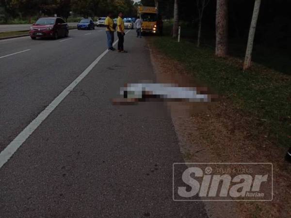 Mayat seorang lelaki yang maut selepas dipercayai dilanggar sebuah lori membawa muatan roti di Lebuh AMJ berhampiran Institut Latihan Memandu Kandang, pagi tadi.