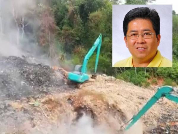 Operasi pemadaman api dilakukan pihak yang berkenaan di kawasan tersebut. (Gambar kecil: Chen Choon)