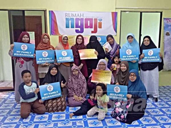 Sebahagian daripada peserta di Rumah Ngaji Baitul Muqaddam di Kampung Gudon, Sepanggar.