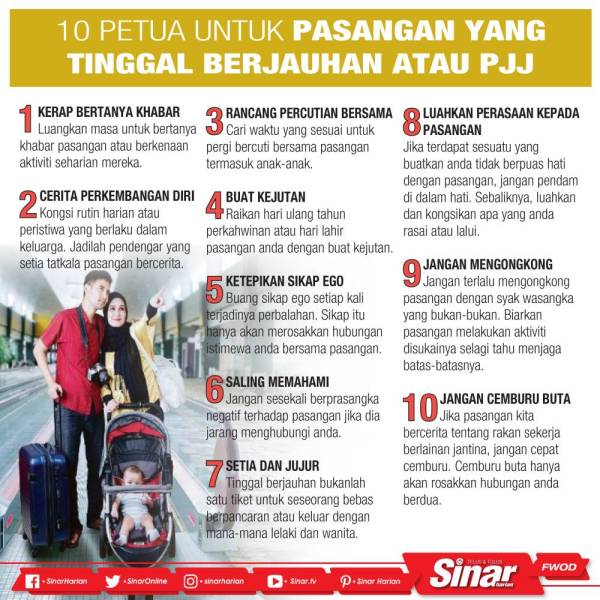 10 petua untuk pasangan yang tinggal berjauhan atau PJJ