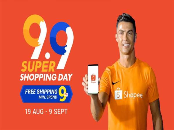 RONALDO dilantik menjadi duta terbaru Shopee. 