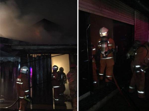 Bomba memadam kebakaran - Foto Bomba (Kanan: Kebakaran tidak melibatkan sebarang kemalangan jiwa)