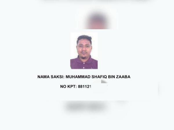 Muhammad Shafiq ialah saksi penting perbicaraan membabitkan kes dadah.