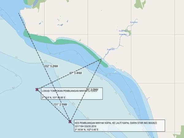 Lokasi kapal ditahan 