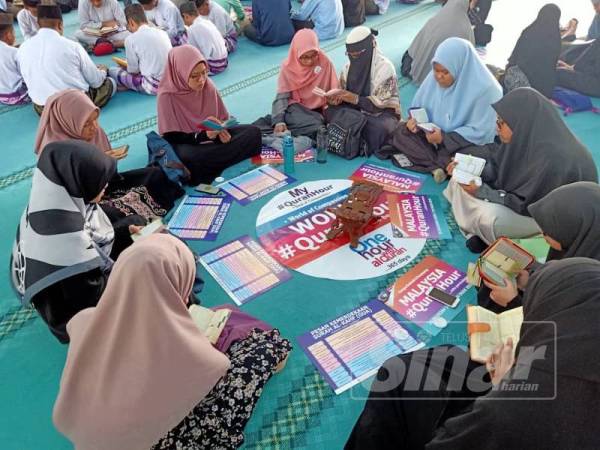 Sebahagian yang menyertai #QuranHour di masjid KUIPSAS hari ini.