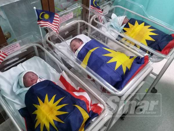Tiga bayi dilahirkan di Hospital Pulau Pinang sempena Hari Kebangsaan hari ini.