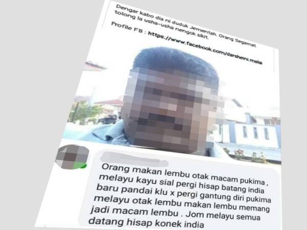 Kenyataan dibuat suspek yang tular di Facebook.