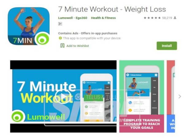 APLIKASI 7 Minute Workout membantu wanita bekerjaya workout di rumah sahaja.