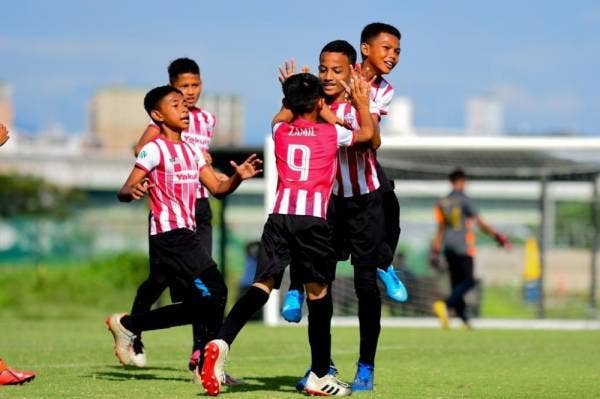 Pemain Malaysia Warrior meraikan jaringan pertama. Foto: Uwais Qarni